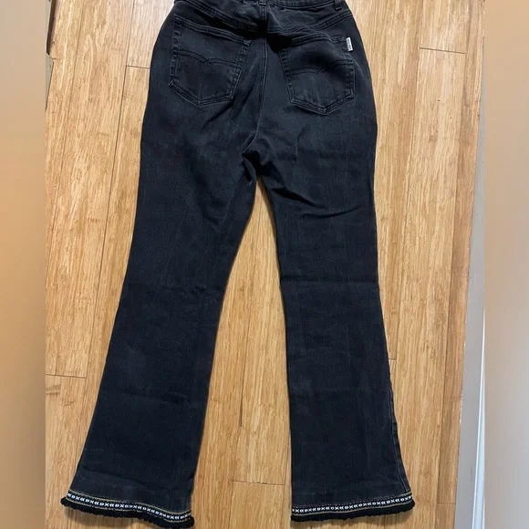 JNCO Black Wide Leg Jeans with Embroidered Butterflies - Picture 4 of 5